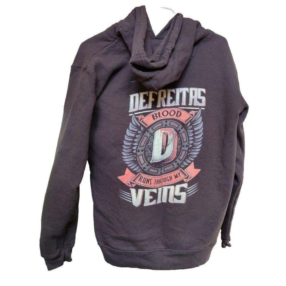 Defreitas Blood Runs Through My Veins Black Hoodie Size L Pullover Heavy